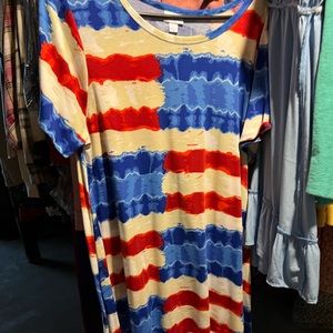 Lularoe Large Patriotic Carly dress EUC only worn once